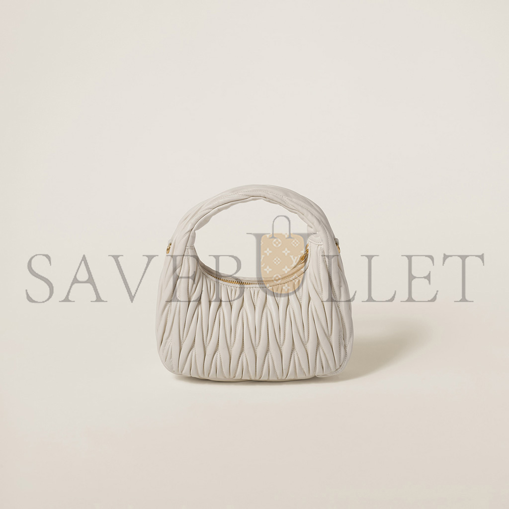 MIU MIU WANDER MATELASSÉ NAPPA LEATHER HOBO BAG 5BC125 (20*17*6cm) MIU MIU WANDER MATELASSÉ NAPPA LEATHER HOBO BAG 5BC125 (20*17*6cm)